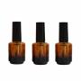 5PCS 15ML/0.5 OZ Refillable Empty Round Shape Brown Glass Nail Polish Bottles with Black Cap and Brush Nail Varnish Vials Storage Sample Containers