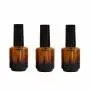 5 STÜCKE 15ML/0.5 OZ Wiederbefüllbare Leere Runde Braune Glas Nagelpolierflaschen mit Schwarzer Kappe und Pinsel Nagellack-Vials Lagerbehälter