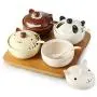Ensemble de petits pots d'assaisonnement en céramique d'animaux animés, avec trou pour la cuisine.
