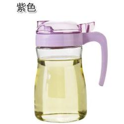 Kitchen Glass Oil Pot Home Transparent Oil Vinegar Soy Sauce Seasoning Bottle Creative Spice Oil Bottle Tank Container Condiment bottles (Color : Purple)