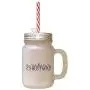 Marineblau Glänzt, Jingle, Rangy Ding, Weihnachten Gefrosteter Glas Mason Jar Mit Stroh