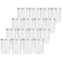 Tebery 16 Pack Clear Plastic Jars Bottles Containers with Silver Ribbed Lids 20oz Straight Cylinders Storage Canisters for Food & Home Storage