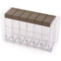 Royal H&H Box Seasoning Bottle Spice Jar Condiment Storage Pot Container (brown)