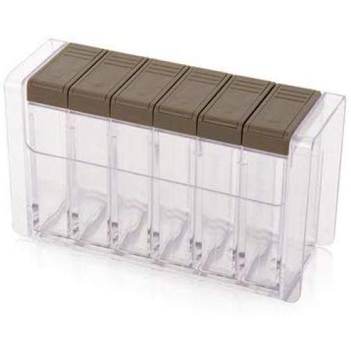 Royal H&H Box Seasoning Bottle Spice Jar Condiment Storage Pot Container (brown)