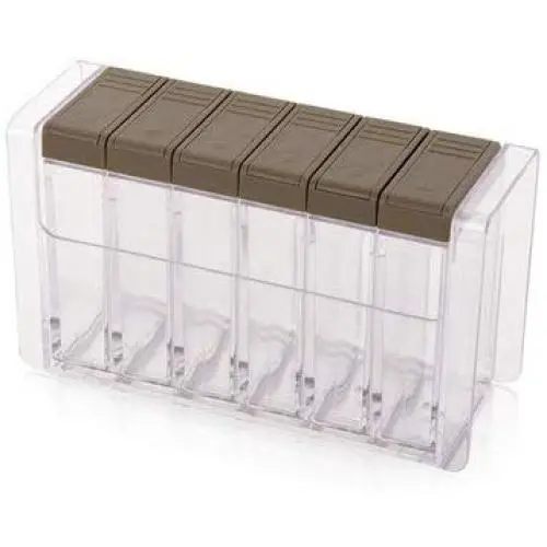 Royal H&H Box Seasoning Bottle Spice Jar Condiment Storage Pot Container (brown)