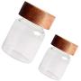 UPKOCH Round Glass Jar Sealed Food Canister Airtight Preservation Jar Food Storage Container for Loose Tea Coffee Bean Snack Spice Sugar Candy