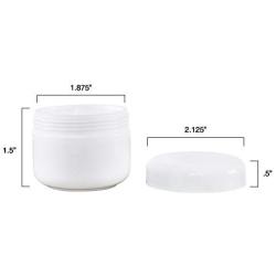 Stalwart 75-STO2003 White 2 Ounce Plastic Jar Containers, 2 oz