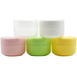 erioctry 5Oz (150g) Refillable Plastic Make-up Cosmetic Jars Empty Face Cream Eye Shadow Lip Balm Lotion Storage Container Pot Bottle Case Holder with Dome Lids (Pack of 3) (Yellow)