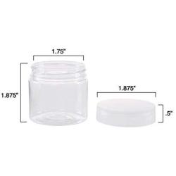 Home Décor Premium Clear 2 Ounce Plastic Jar Containers Storage Durable Strong Decorative