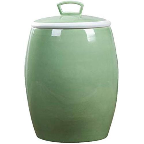 Keramik-Behälter für Reisaufbewahrung, Küchenbehälter, feuchtigkeitsbeständig, Teelöffelbehälter, Wohnaccessoires, mit Deckel (Farbe: Grün, Größe: 21,62842 cm)