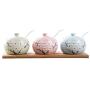 Mini Spice Jars Simple ceramic seasoning jar kitchen household three-piece