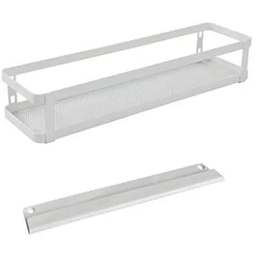 Wandregal für Gewürzregal, einzelner Selbstklebstoff-Halter, Metallbehälter, zur Aufbewahrung von Kräutern, spart Platz, für Küche, Badezimmer, Schrank, Kommode, weißer Schrank, Aufbewahrung (Größe: B)