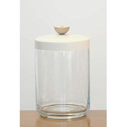 Italo Ottinetti Glass Jar Painted Lid with Wooden Knob 1 Litre Aluminum, Metallic, One Size