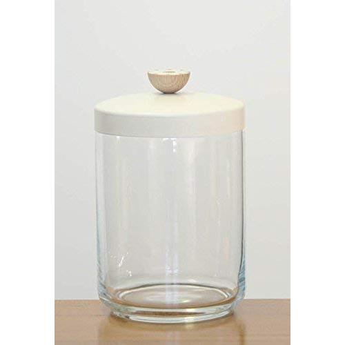 Italo Ottinetti Glass Jar Painted Lid with Wooden Knob 1 Litre Aluminum, Metallic, One Size