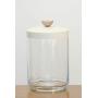 Italo Ottinetti Glass Jar Painted Lid with Wooden Knob 1 Litre Aluminum, Metallic, One Size