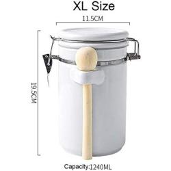 Creative Ceramic Tea Cans Sealed Canister Milk Powder Candy Coffee Beans Jars Food Container Spice Storage Bottle With Lid Spoon,A-Xl