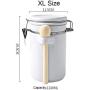 Creative Ceramic Tea Cans Sealed Canister Milk Powder Candy Coffee Beans Jars Food Container Spice Storage Bottle With Lid Spoon,A-Xl