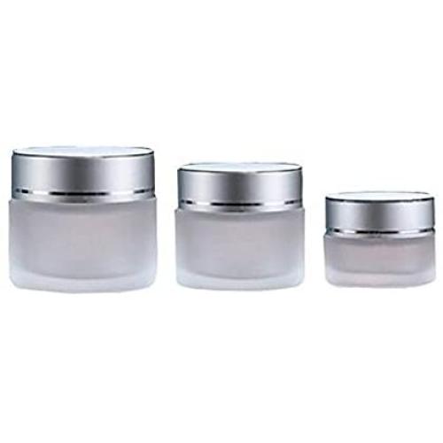 2PCS 10g Clear Glass Refillable Cosmetic Jars Empty Face Cream Lip Balm Storage Container Pot Bottle With White Lids (10g)