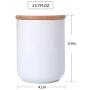 White Ceramic Kitchen Canister Container with Airtight Wood Lid Food Storage Jar Sugar Container Salt and Pepper Storage Containers Candy Jar Spices and Tea Jar Coffee Canister,23.7 Floz White Ceramic Kitchen Canister Container with Airtight Wood Lid Food Storage Jar Sugar Container Salt and Pepper Storage Containers Candy Jar Spices and Tea Jar Coffee Canister,23.7 Floz