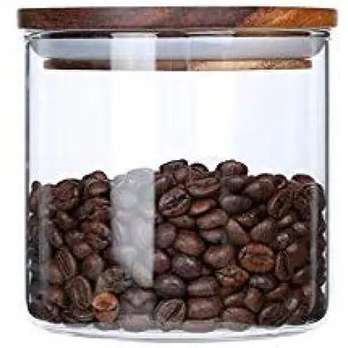 ARC USA Clear Glass Storage Jars with Wood Lids Wooden Lid Glass Canisters Airtight Lids Sealed Jars for Storage Tea Coffee Beans Sugar Salt Cookies and Candy (18floz) ARC USA Clear Glass Storage Jars with Wood Lids Wooden Lid Glass Canisters Airtight Lids Sealed Jars for Storage Tea Coffee Beans Sugar Salt Cookies and Candy (18floz)