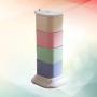 XXDTG Four-color Seasoning Box-rotatable Seasoning Box Set Wheat Straw Seasoning Tank 4 Grid Kitchen Seasoning Box