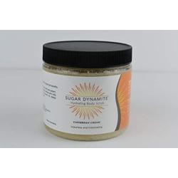 Sugar Dynamite Body Scrub with All Natural Vegan Sugar, Raw Shea Butter and Organic Coconut Oil to Exfoliate, Hydrate and Moisturize Dry Skin - Caribbean Cream 22 oz. Jar