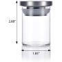 2 oz Premium Borosilicate Clear Glass Jars with Stainless Steel Silicone Sealed Lid (6 Pack) + Labels