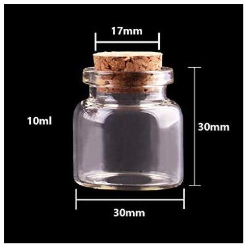 24pcs 10ml 15ml 20ml 25ml 30ml Cute Clear Glass Bottles With Cork Stopper Empty Spice Bottles Jars DIY Crafts Vials,10ml