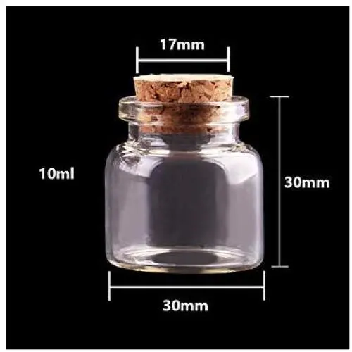 24 Stück 10 ml 15 ml 20 ml 25 ml 30 ml Niedrige Glaskaraffen mit Korkstopfen, leere Gewürzkaraffen, Glasbehälter für DIY-Basteln und Glasflaschen