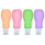 Travel Bottles Silicone Containers Set, Purple/Pink/Green/Orange, 3 oz, Set of 4 Travel Bottles Silicone Containers Set, Purple/Pink/Green/Orange, 3 oz, Set of 4