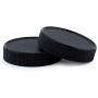 Cornucopia Plastic Mason Jar Lids (24-Pack, Black, Lined); Regular Mouth 70-450 Storage Caps for Mason Jars