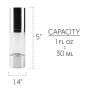 Cornucopia Airless Pump Flaschen (6er-Set, 30ml); Nachfüllbare Make-up-Grundierzylinder