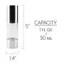 Bouteilles Doseuses Sans Pompe à Air Cornucopia (6 Pièces, 30ml); Récipients Réutilisables pour Fond de Maquillage