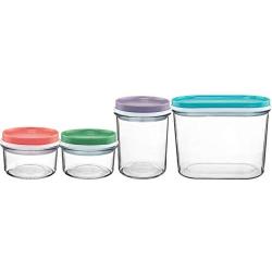 Southern Homewares SH-10223 Nestable Stackable Storage Containers Set of Four Perfect Pantry Organizer Solution Plastic Food Bins, One Size, Multicolor