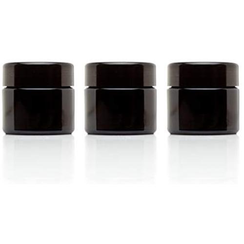 Infinity Jars 50 Ml (1.7 fl oz) Travel Size Black Ultraviolet Glass Screwtop Jar 3-Pack