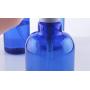 3PCS 500ML 17OZ Blue Empty Plastic Pump Bottles with Random Color Spiral Pump Head Emulsion Jar Shower Gel Shampoo Conditioner Holder Refillable Cosmetic Container for Travel Daily Life Bathroom