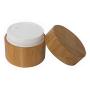 1PCS 50ml Empty Portable Eco-Friendly Bamboo Cosmetic Cream Jar Bottle Refillable Face Cream Pot Container With Bamboo lids and Inner Liners For Travel DIY Sample Eyeshadow Essential Oils