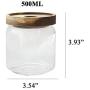 Danmu 1Pc of 500ML Glass Jars Glass Storage Jars Kitchen Jars Food Storage Jars with Airtight Wood Lids Tea Coffee Bean Jar Cookies Flour Sugar Candy Spice Container