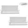 Magnetic Spice Rack Organizer Single Tier Refrigerator Spice Storage Shelf, Easy to Install The Side of The Refrigerator Can Hold spices, Jar of Olive Oil (White, 2 PACK)