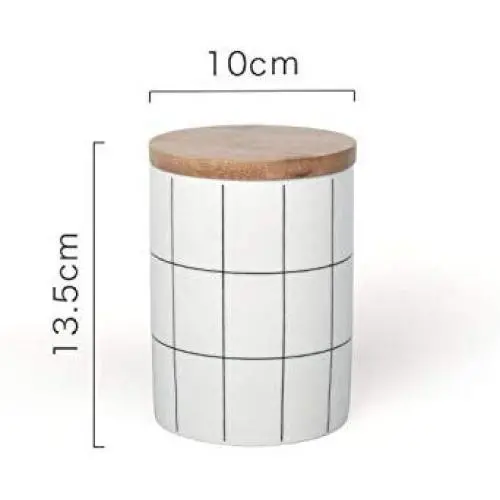 Rund geflochten Plaid versiegelte Keramik-Aufbewahrungsglas für Gewürze Tee Kaffee Dose Tank Lebensmittel Flasche mit Deckel zur Küchenorganisation