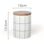 Rund geflochten Plaid versiegelte Keramik-Aufbewahrungsglas für Gewürze Tee Kaffee Dose Tank Lebensmittel Flasche mit Deckel zur Küchenorganisation