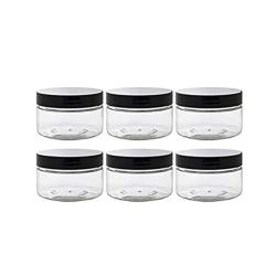 6PCS 120ML/4OZ Plastic Round Empty Cream Ointments Bottles With Black Lids Lotions Cosmetic Makeup Jars Containers Refillable Scrubs Creams Storage Pot for Crafts