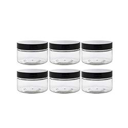 6PCS 120ML/4OZ Plastic Round Empty Cream Ointments Bottles With Black Lids Lotions Cosmetic Makeup Jars Containers Refillable Scrubs Creams Storage Pot for Crafts