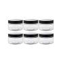 6PCS 120ML/4OZ Plastic Round Empty Cream Ointments Bottles With Black Lids Lotions Cosmetic Makeup Jars Containers Refillable Scrubs Creams Storage Pot for Crafts