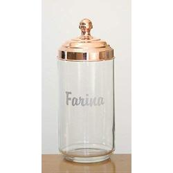 Italo Ottinetti Glass Jar Polished Copper Lid 1.5 Litre Farina, Metallic, one Size