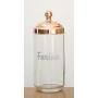 Italo Ottinetti Glass Jar Polished Copper Lid 1.5 Litre Farina, Metallic, one Size