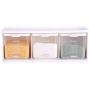 YAHUA LI Spice Rack 3 grids Spoon ，Horizontal and Vertical Seasoning Box Kitchen with Lid Container Seasoning Box ，Herb Spices Storage Condiment Jar