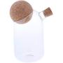 2pcs Food Storage Jar, Glass Kitchen Container Clear Transparent Coffee Tea Canisters with Cork Stopper 500ml 800ml