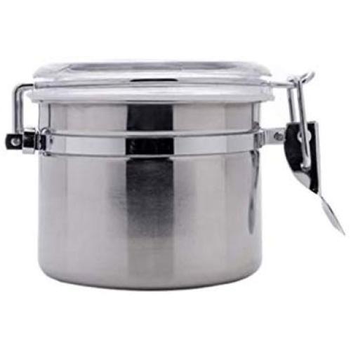 Food Storage Containers Stainless Steel with Clear Lid and Locking Clamp, Airtight Small Coffee Canisters Jars for Kitchen,Rustic Home Decor,Pantry Organization and Storage for Tea Snacks Sugar