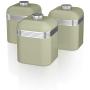 Swan SWKA1020GN Set of 3 Retro Storage Canisters, Green